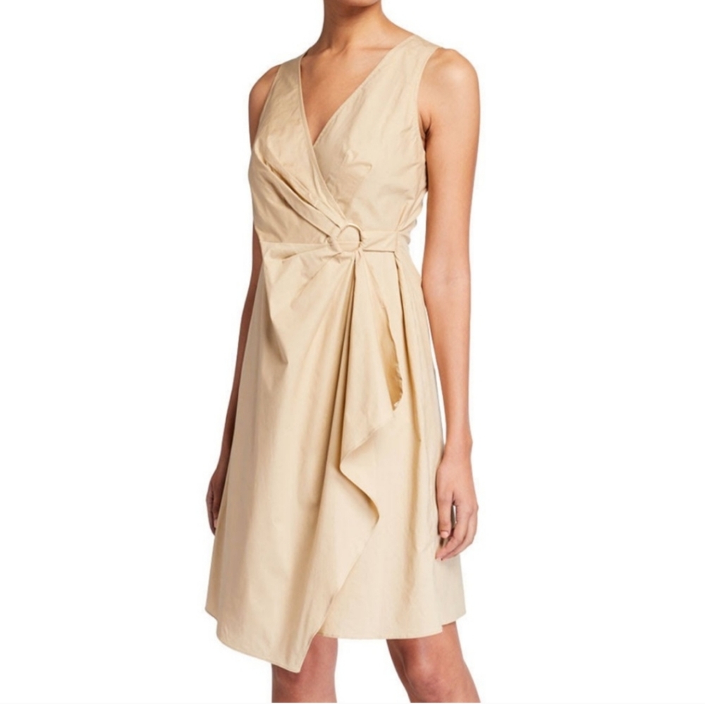 Elegant Beige Sleeveless Dress